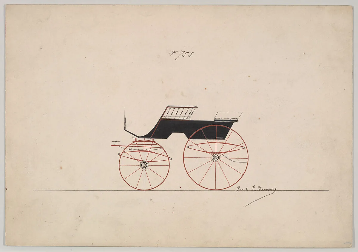 Design for 4 seat Phaeton, no top, no. 755 — Brewster & Co.|Paul Rodissart