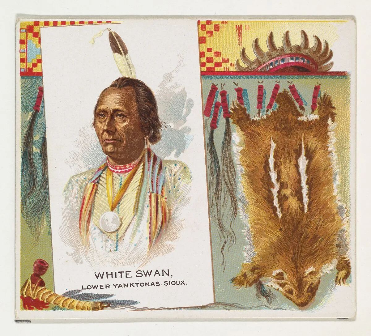 White Swan, Lower Yanktonas Sioux, from the American Indian Chiefs series (N36) for Allen & Ginter Cigarettes — Allen & Ginter