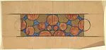 Panel with Overlapping Brown and Gold Circles on a Blue Background — Anonymous, French, 20th century