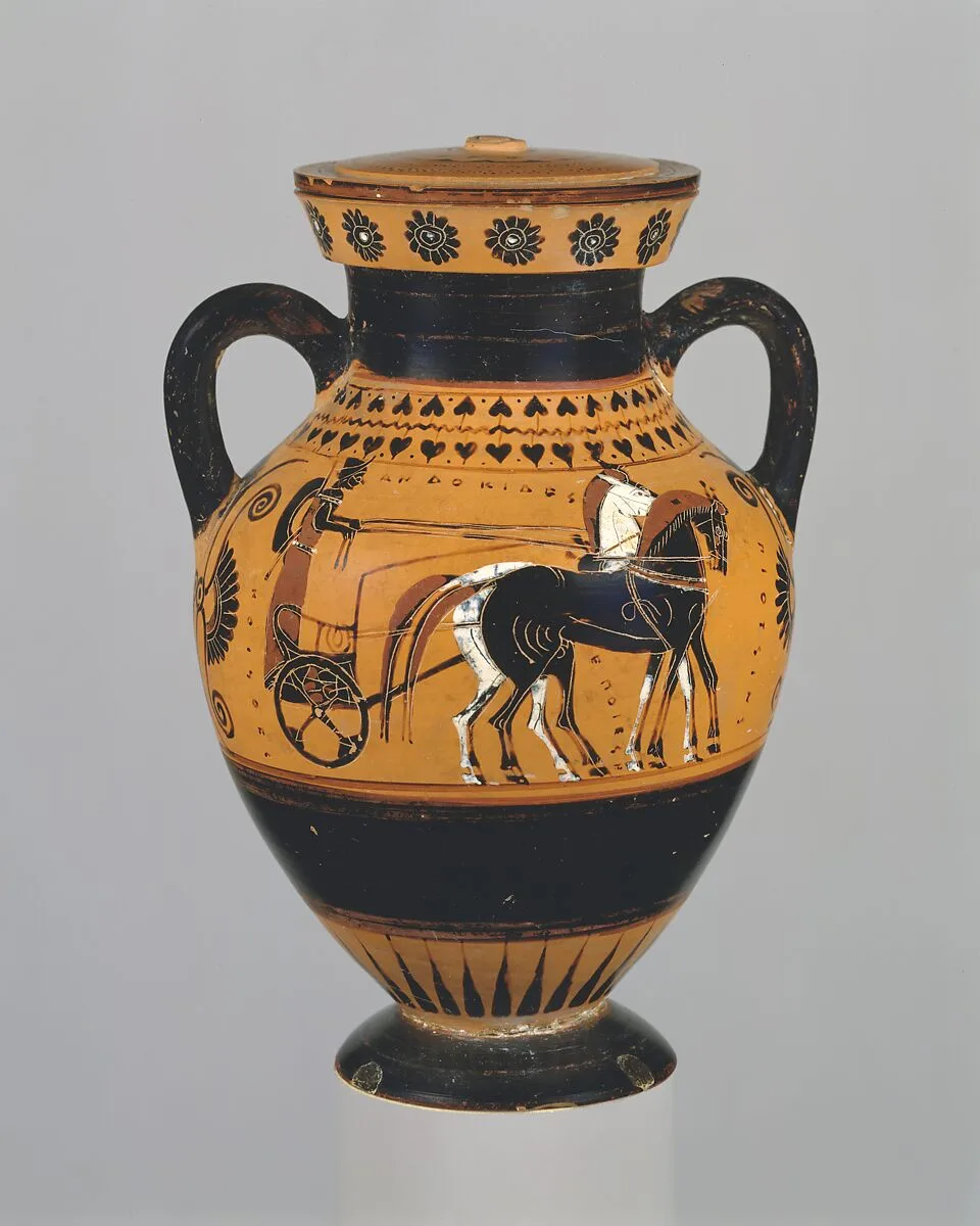 Terracotta amphora (jar) — Andokides