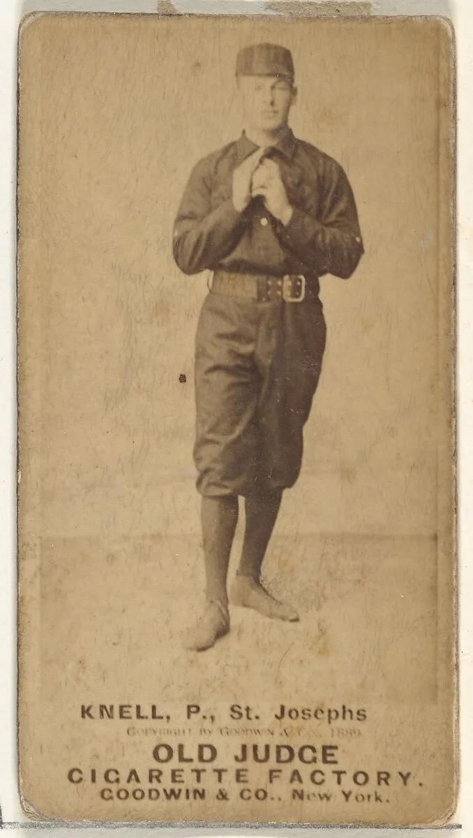 Philip Louis "Phil" Knell, Pitcher, St. Joseph Clay Eaters, from the Old Judge series (N172) for Old Judge Cigarettes — Goodwin & Company
