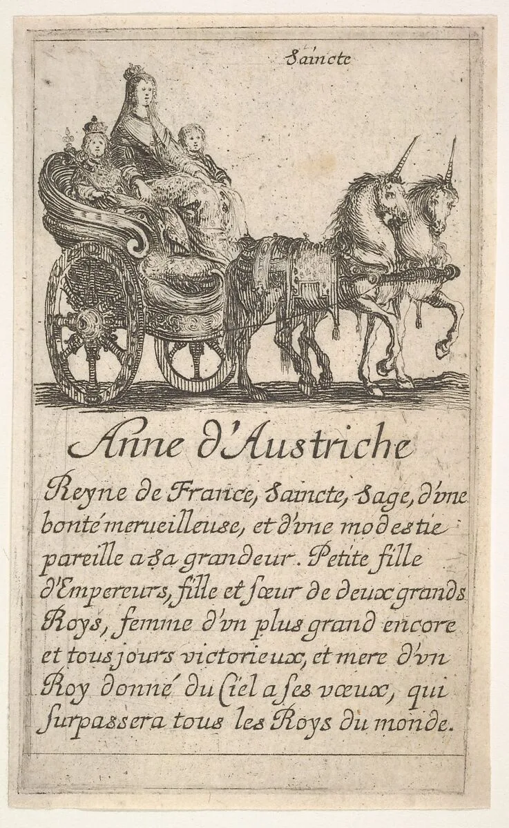 Anne d'Austrische, from 'The game of queens' (Le jeu des Reines renommées) — Stefano della Bella