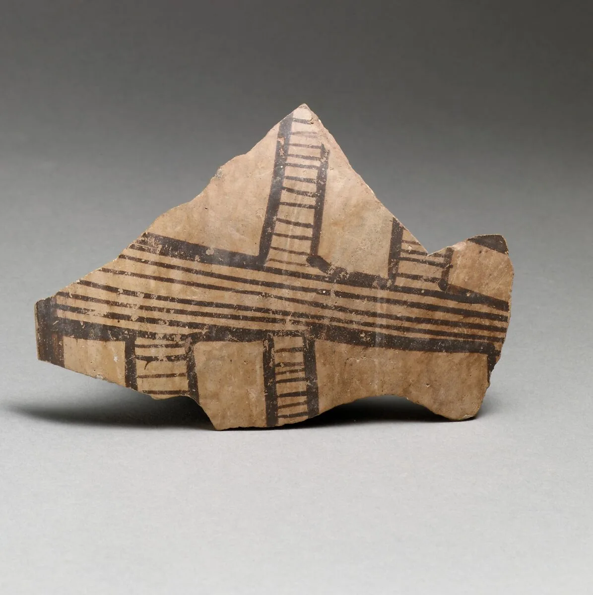 Terracotta rim fragment with latticework design — Unknown