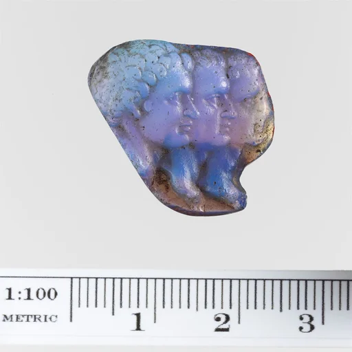 Cameo glass with three portrait heads