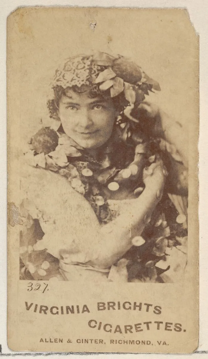 Card 327, from the Actors and Actresses series (N45, Type 5) for Virginia Brights Cigarettes — Allen & Ginter