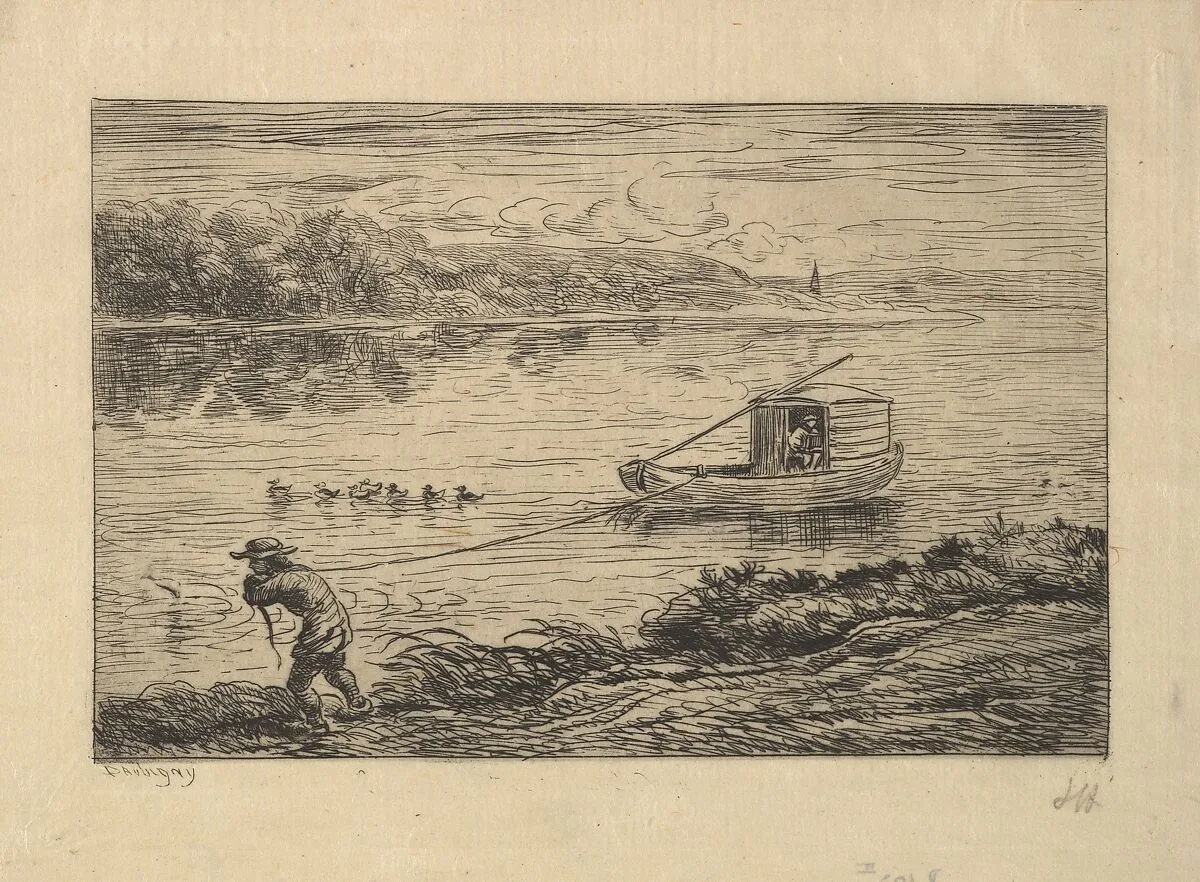 The Cabin Boy Tows the Boat — Charles-François Daubigny