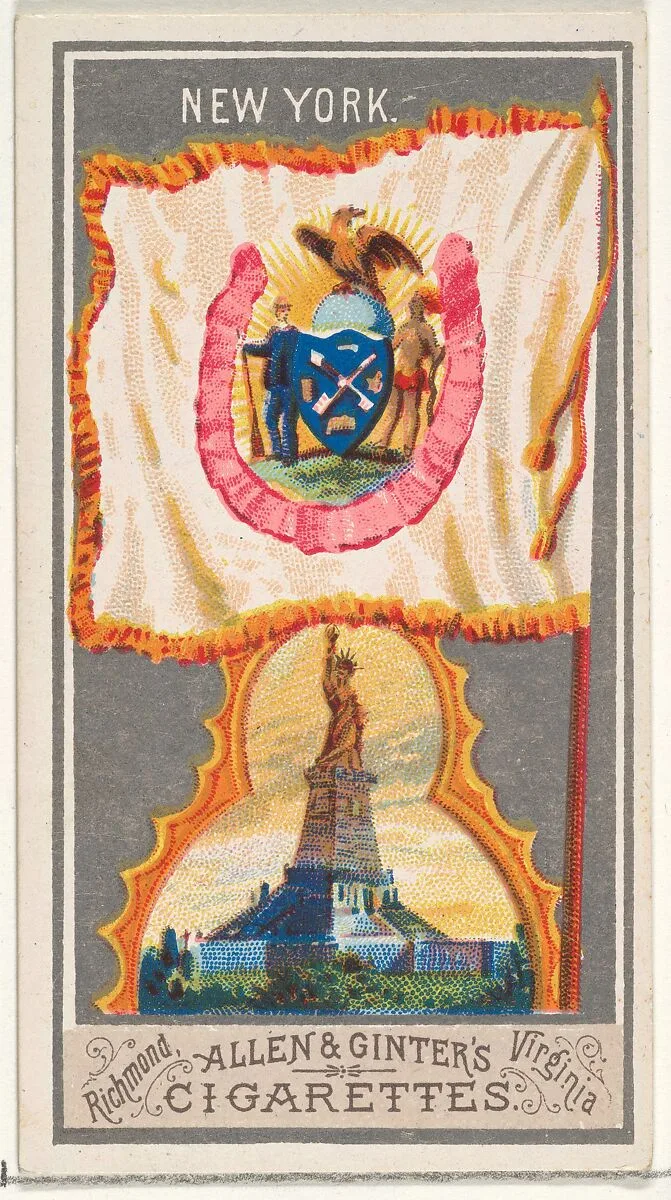 New York, from the City Flags series (N6) for Allen & Ginter Cigarettes Brands — Allen & Ginter