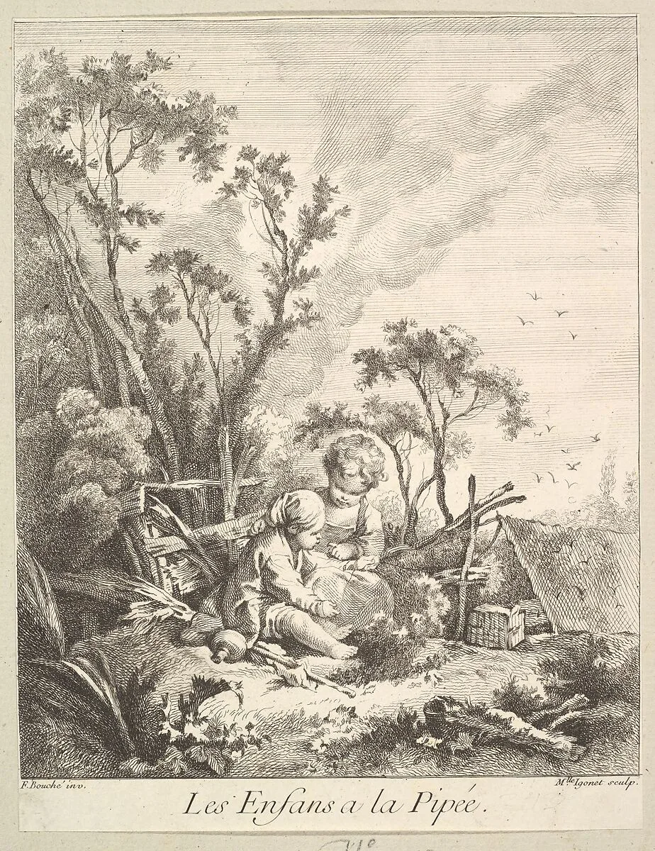 Children Catching Birds — Marie Madeleine Igonet|François Boucher