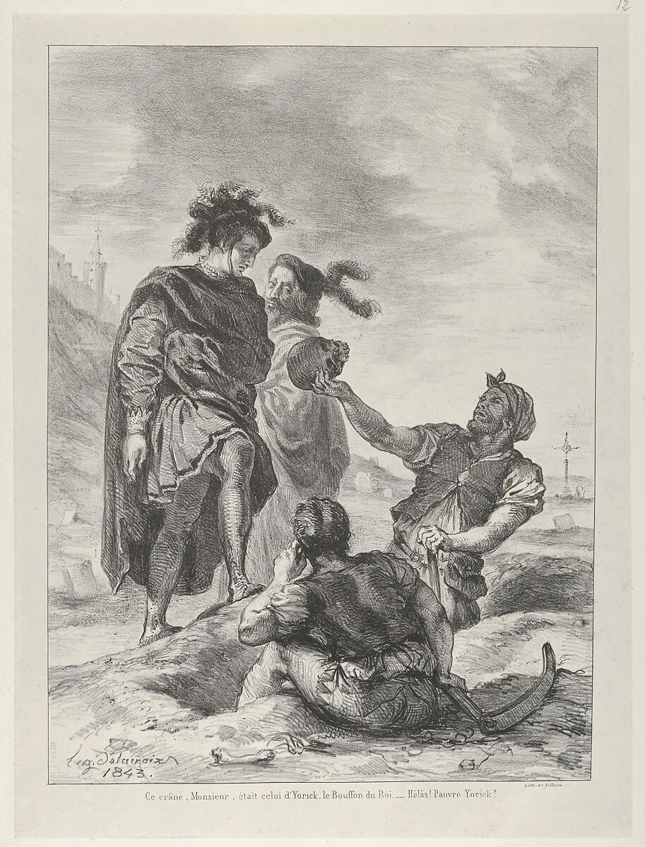 Hamlet and Horatio before the Gravediggers — Eugène Delacroix|Villain|William Shakespeare