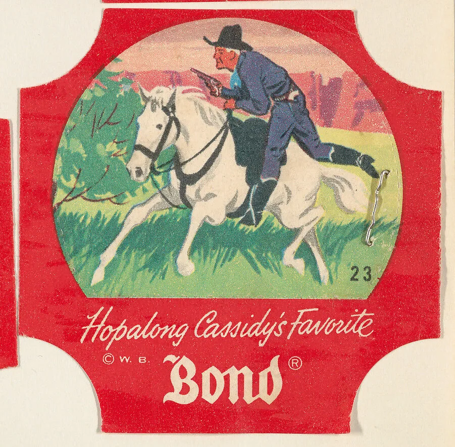 No. 23, from the Hopalong Cassidy bread labels series (D290-8) issued by Bond Bread — Bond Bread|Warner Bros