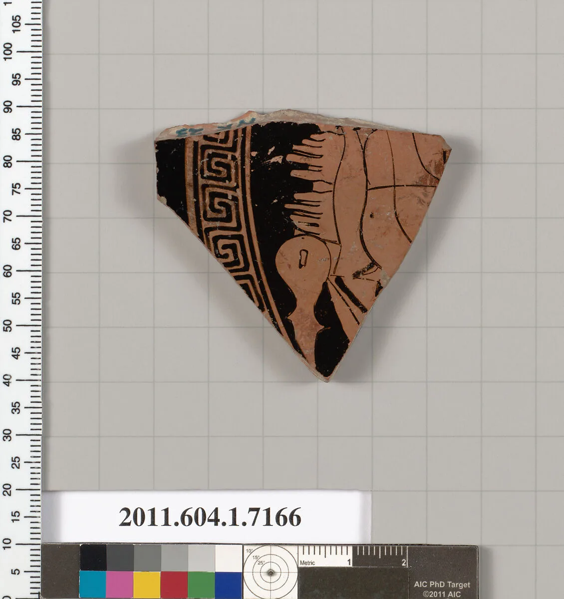 Terracotta fragment of a kylix (drinking cup) — Makron