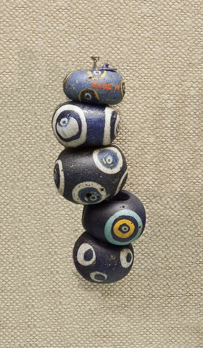String of 5 Eyed Beads — Unknown