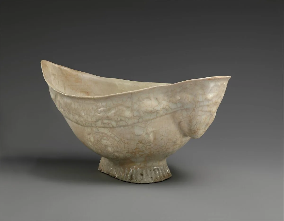 Boat-Shaped Bowl with Human Head and Animals — Unknown