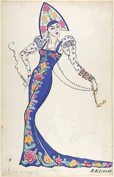 Oriental costume design for elegant woman — Boris Konstantinovitch Bilinsky