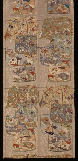 誰が袖模様丸帯|Obi with “Whose Sleeves?” (Tagasode) Pattern