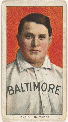 Adkins, Baltimore, Eastern League, from the White Border series (T206) for the American Tobacco Company