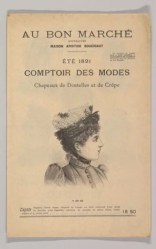Au Bon Marché-Comptoir des Modes, Chapeaux de Dentelles et de Crêpe, Été 1891