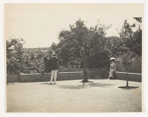 [Adolf de Meyer Photographing Olga in a Garden]