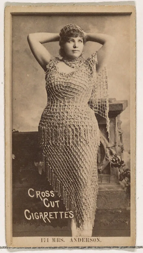 Card Number 171, Mrs. Anderson, from the Actors and Actresses series (N145-2) issued by Duke Sons & Co. to promote Cross Cut Cigarettes — W. Duke, Sons & Co.
