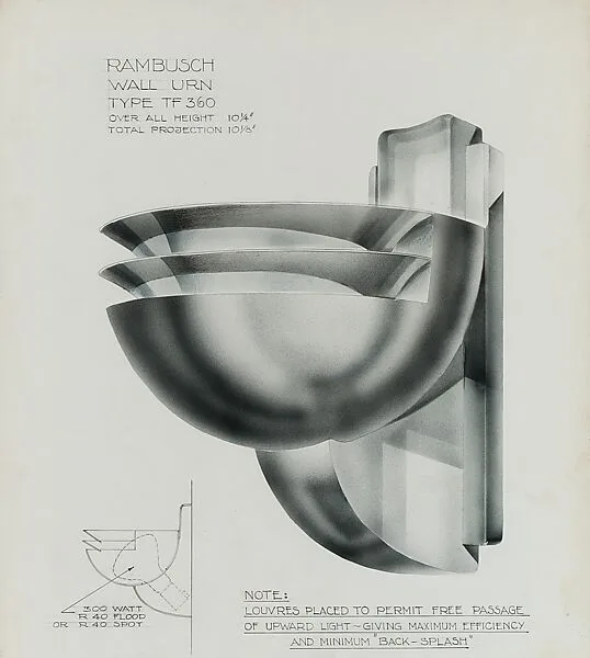 Design Drawing for "TF-360" Theater Lighting Fixture — The Rambusch Decorating Company, New York|Unknown Designer