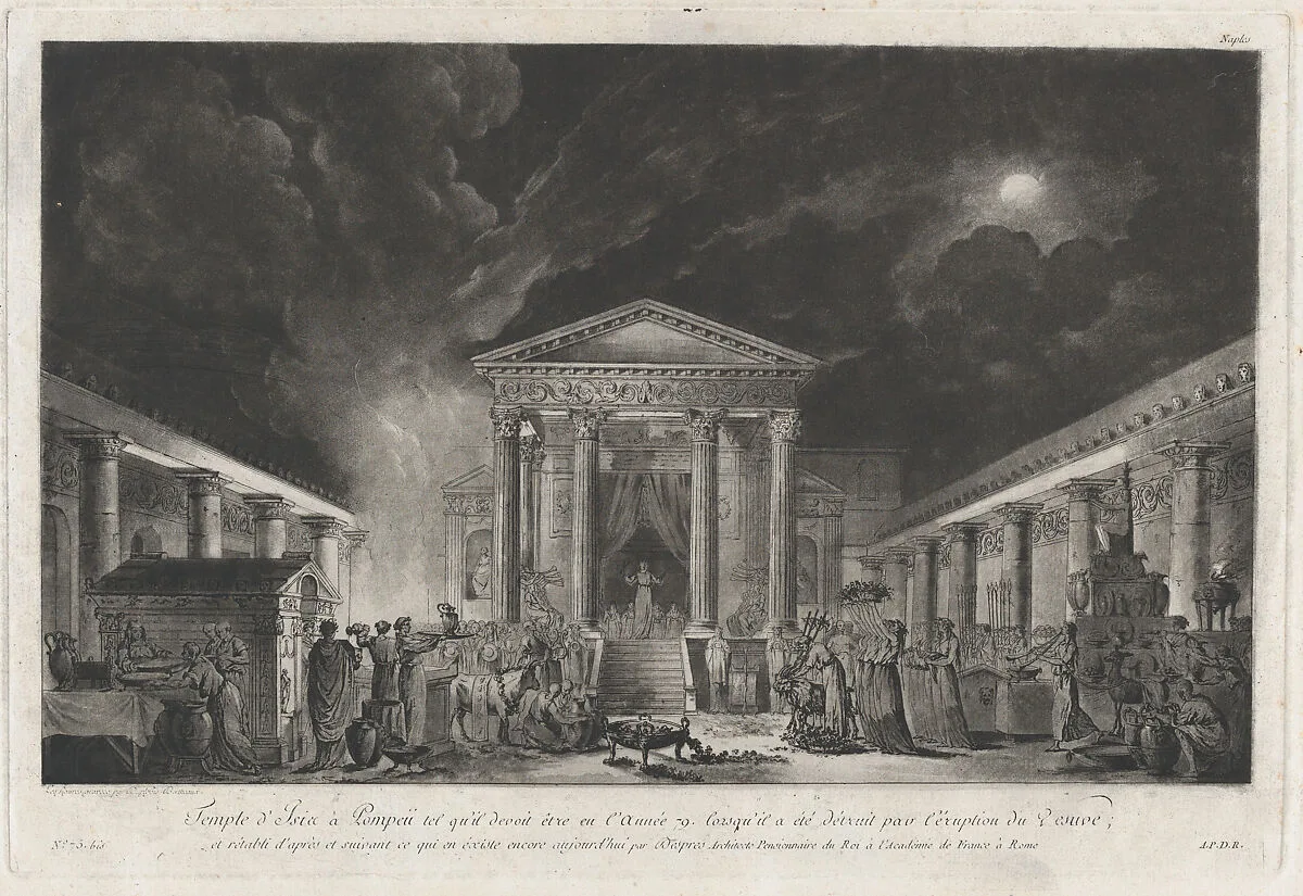 Temple of Isis at Pompeii (illustration to "Voyage pittoresque de Naples et de Sicile") — Louis Jean Desprez|Jean Claude Richard, Abbé de Saint-Non|Jean Duplessi-Bertaux|Edouard Gautier-Dagoty|Louis-Charles Gautier-Dagoty