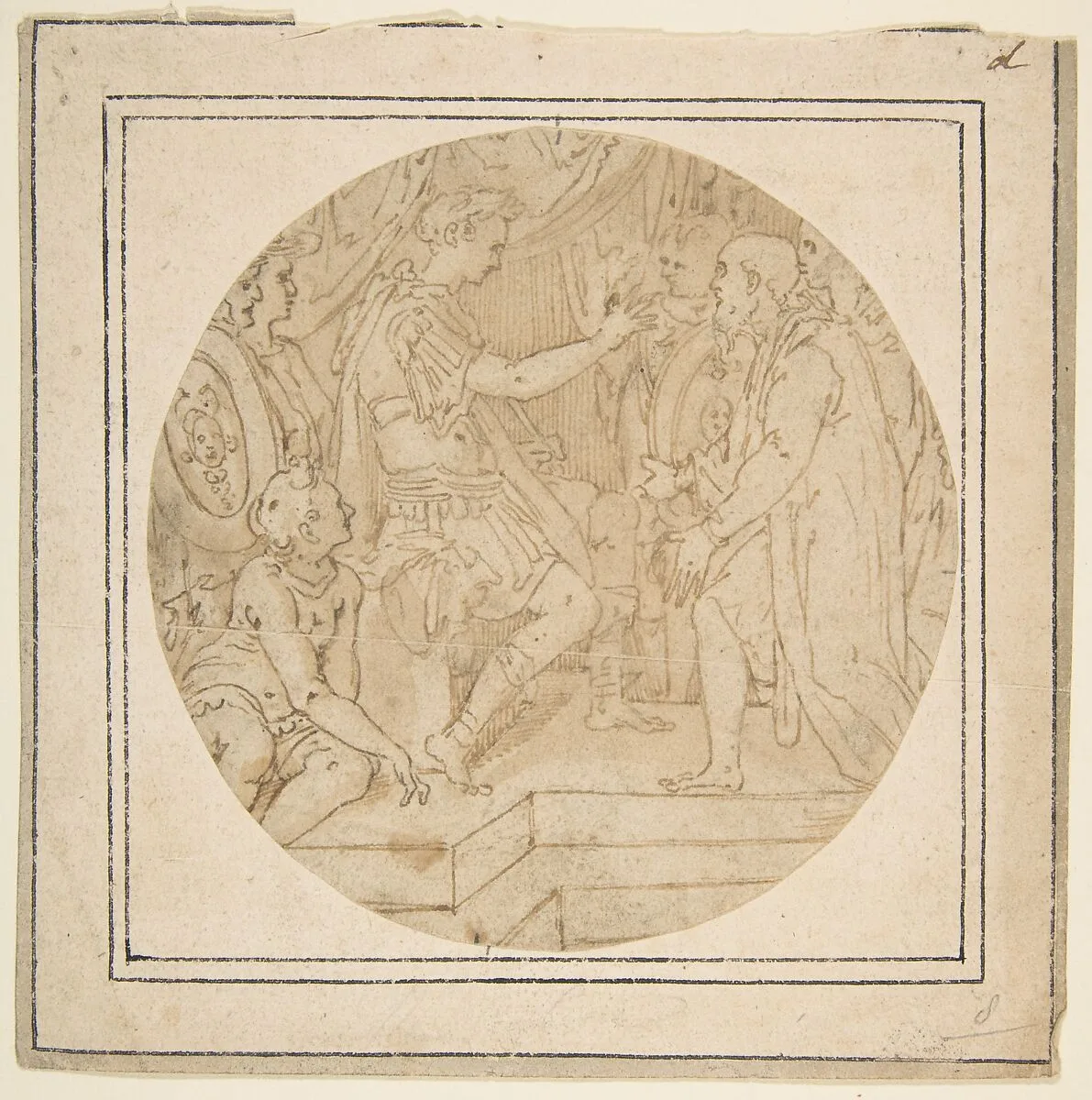 Drawing of a Roman Emperor Receiving a Petition — Federico Zuccaro (Zuccari)