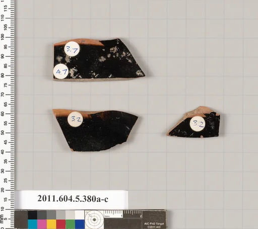 Terracotta fragments of kylikes (drinking cups)