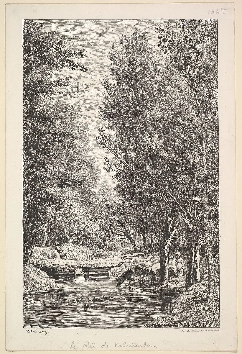 A Stream in the Mondois Valley — Charles-François Daubigny|Imprimerie Sarazin