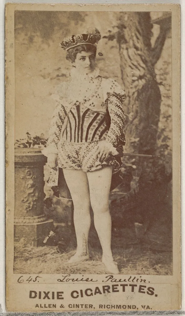 Card 645, Louise Paullin, from the Actors and Actresses series (N45, Type 7) for Dixie Cigarettes — Allen & Ginter