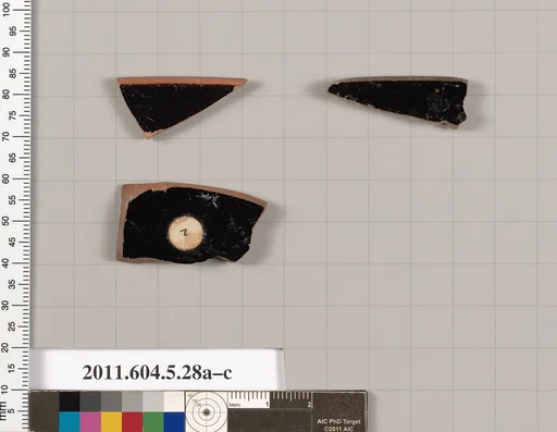 Terracotta fragments of kylikes (drinking cups)