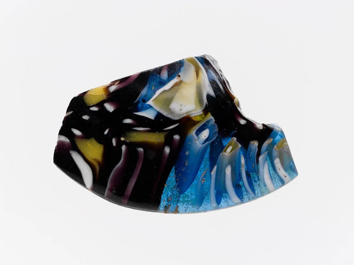 Glass mosaic base ring fragment — Unknown