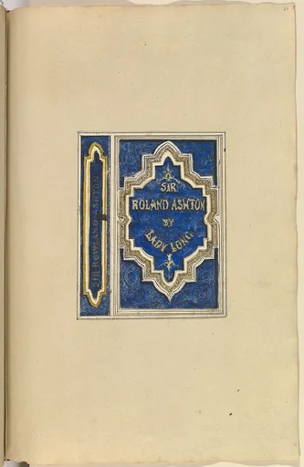 Design for Bookcover, Sir Roland Ashton, by Lady Long