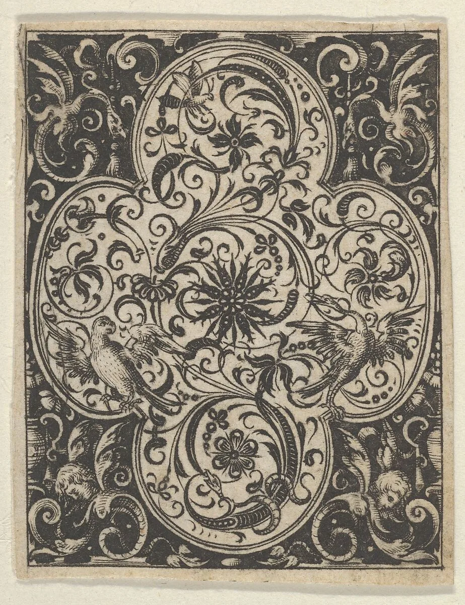 Quatrefoil Design in Blackwork, from Varii Generis Opera Aurifabris Necessaria — Paul Birckenhultz
