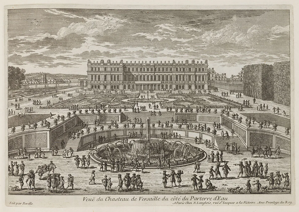 Veue du chasteau de Versailles (View of Versailles, garden facade) — Israel Silvestre|Nicolas Langlois|Adam Perelle