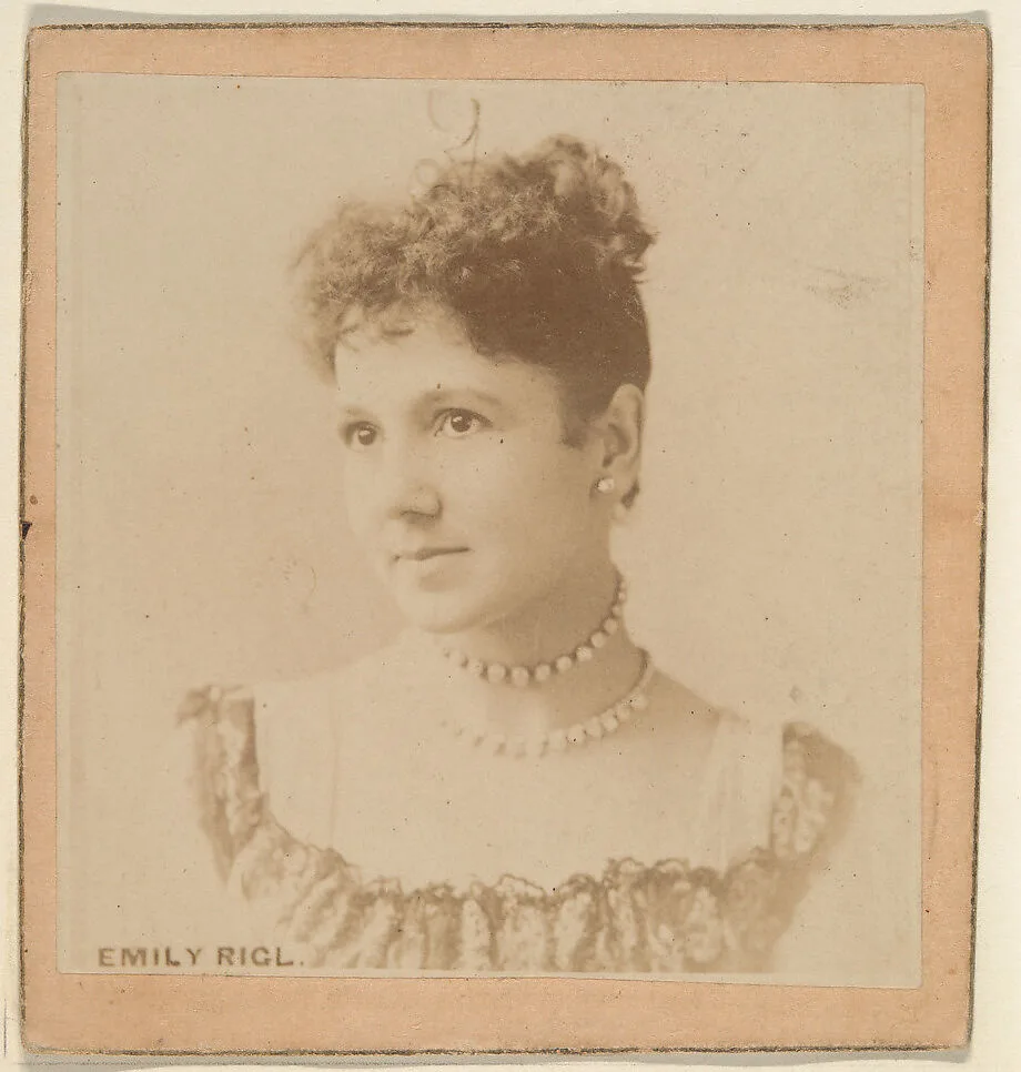 Emily Rigl, from the Actresses series (N246), Type 2, issued by Kinney Brothers to promote Sporting Extra Cigarettes — Kinney Brothers Tobacco Company