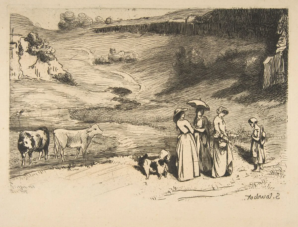 Les Demoiselles de village — Félix Bracquemond|Gustave Courbet