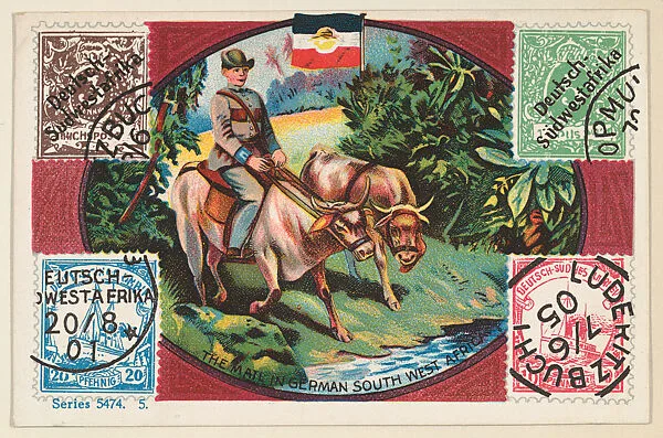 The Mail in German South West Africa, bakery card from the Stamps and Mail Carriers of All Nations series (D73), issued by the Rochester Baking Company — Rochester Baking Company