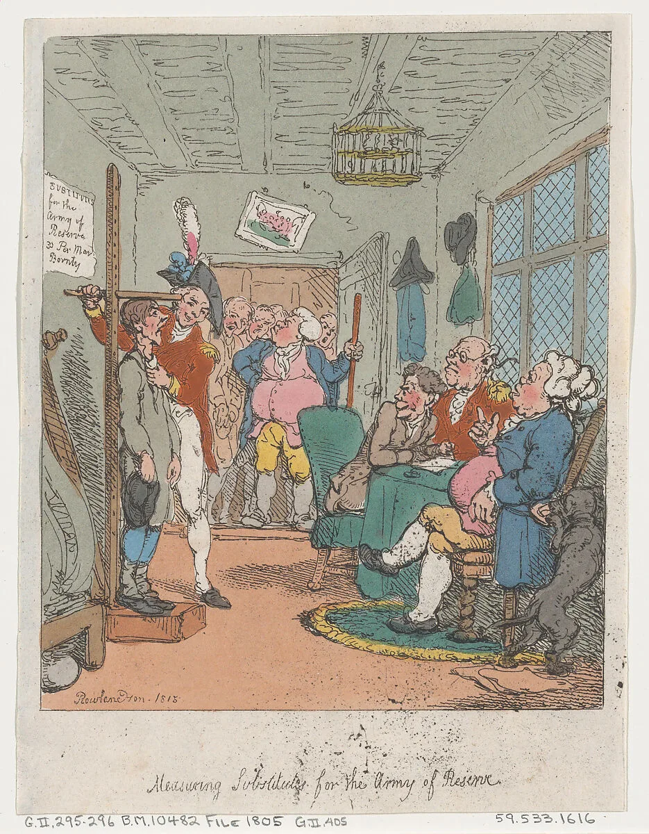 Measuring Substitutes for the Army of Reserve — Thomas Rowlandson