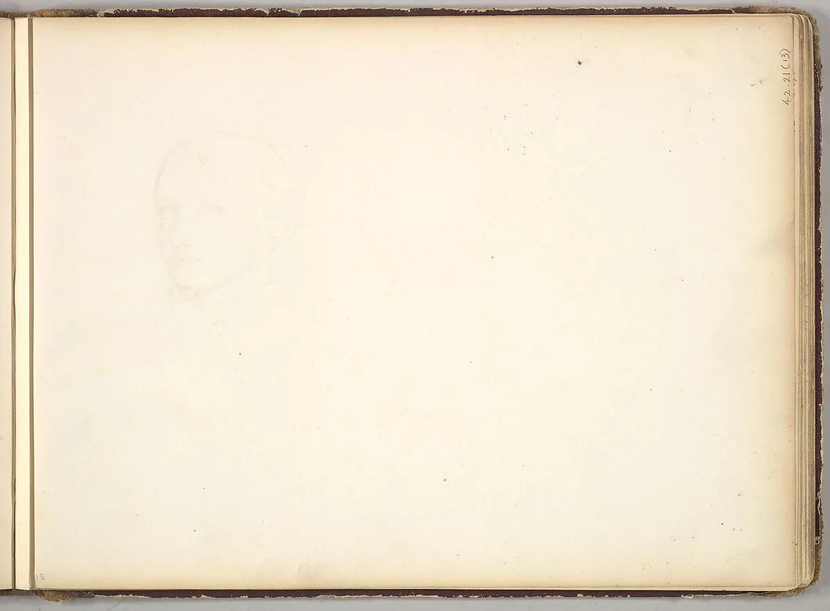 Head of a Boy or Youth (in Sketch Book With Drawings on Twenty-six Leaves) — Frederic, Lord Leighton