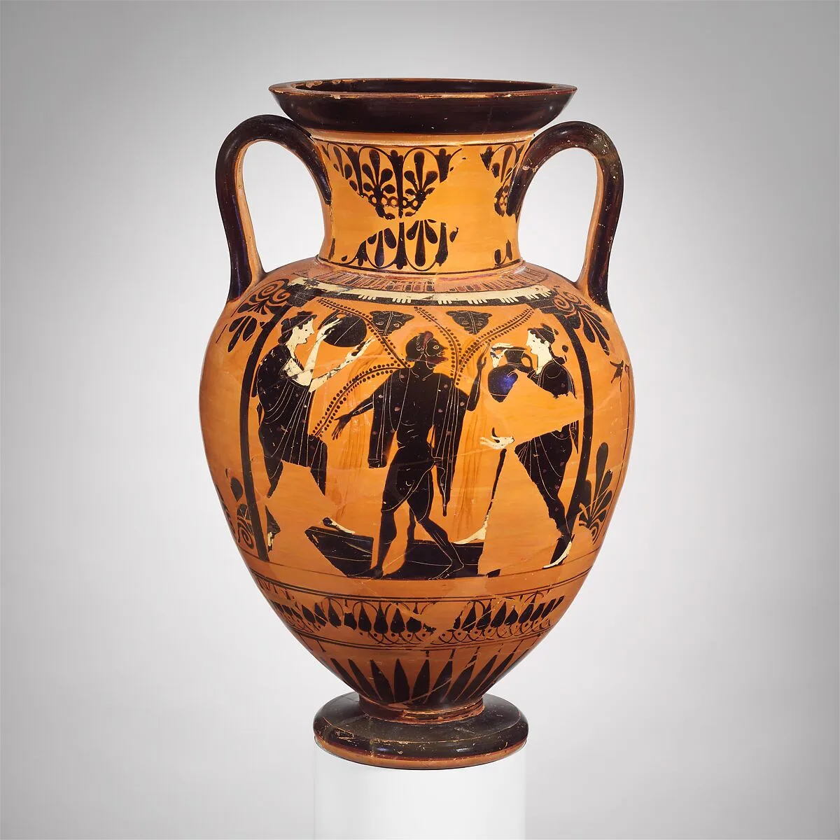 Terracotta neck-amphora (jar) — Acheloös Painter