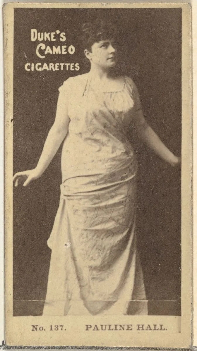 Card Number 137, Pauline Hall, from the Actors and Actresses series (N145-4) issued by Duke Sons & Co. to promote Cameo Cigarettes — W. Duke, Sons & Co.