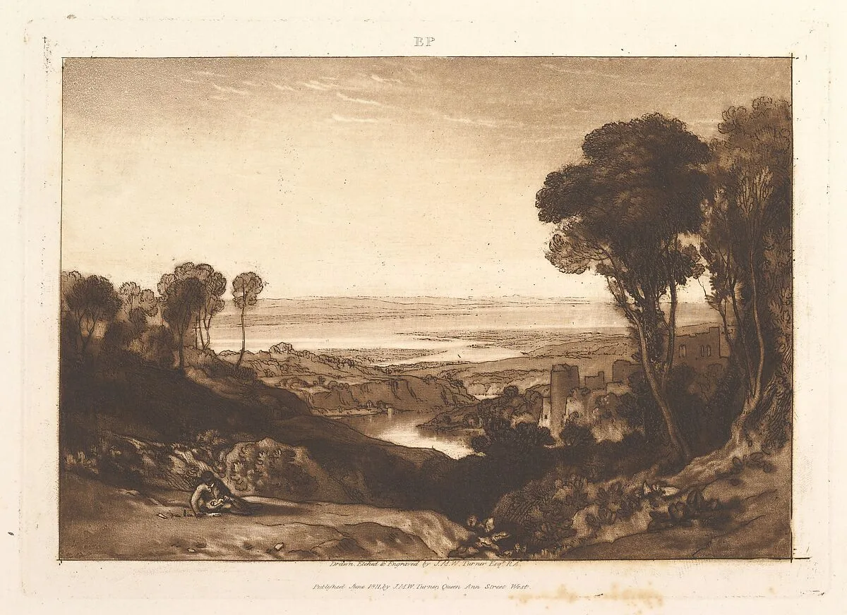 Junction of Severn and Wye (Liber Studiorum, part VI, plate 28) — Joseph Mallord William Turner