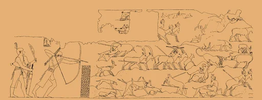 Part of Khety's desert hunt scene