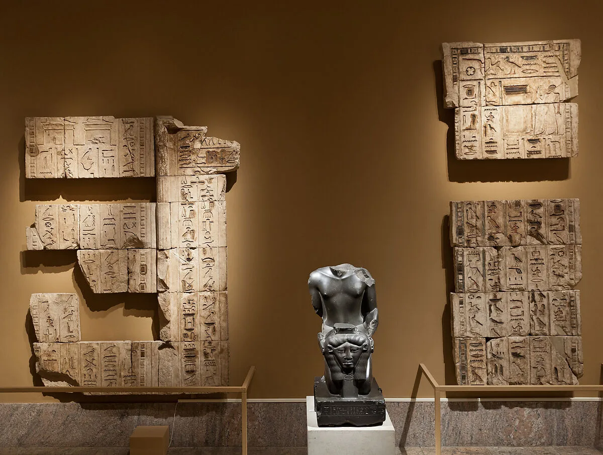Relief from around the false door in the tomb of Bakenrenef, 3 sections — Unknown