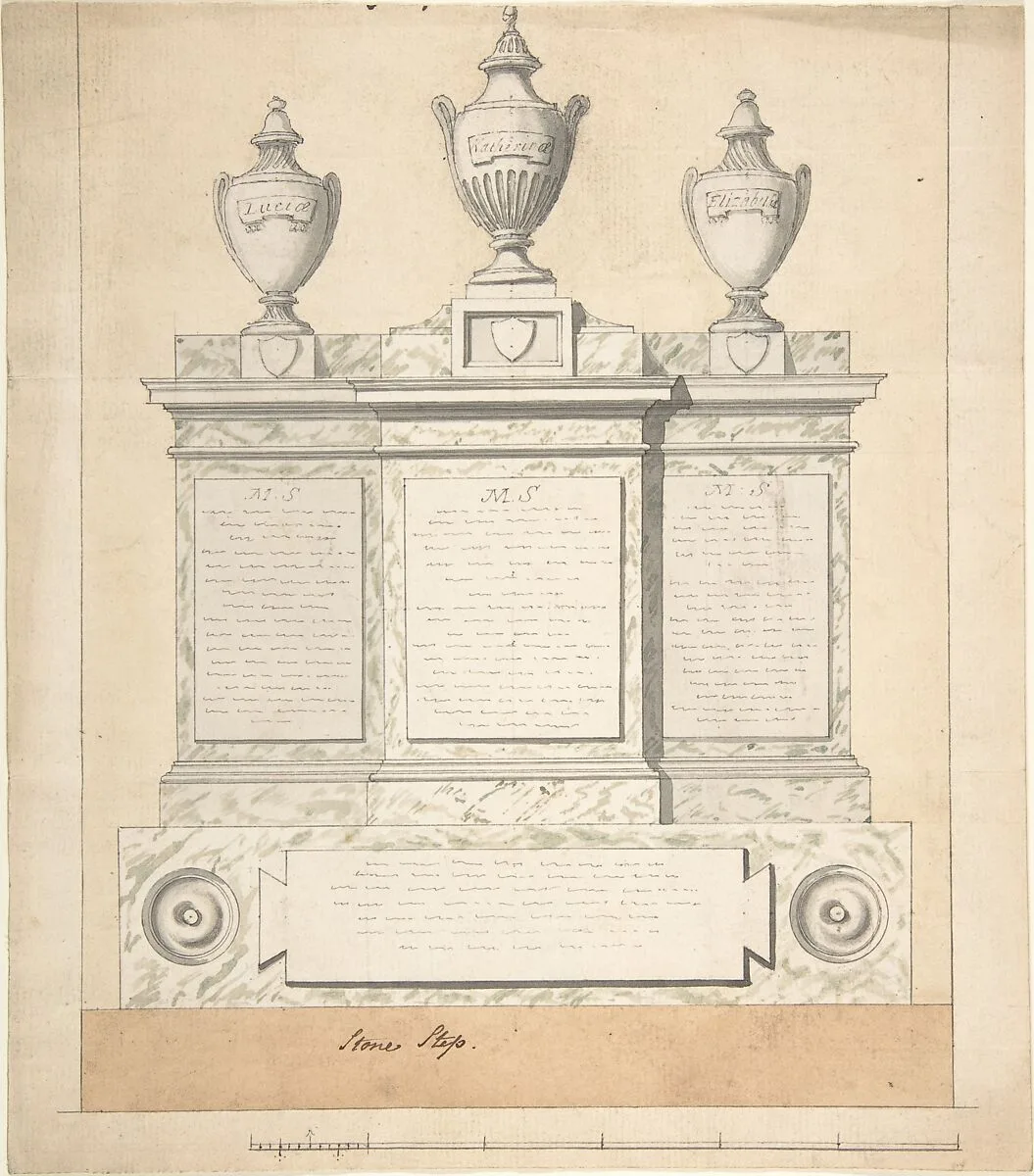 Design for a Monument to the Three Wives of the First Earl of Guilford, at Wroxton, Oxfordshire — Joseph Wilton