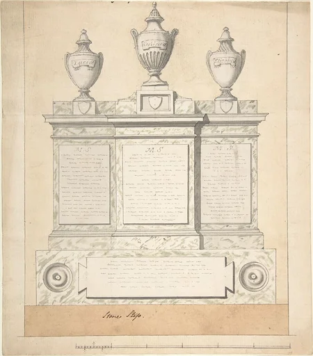 Design for a Monument to the Three Wives of the First Earl of Guilford, at Wroxton, Oxfordshire