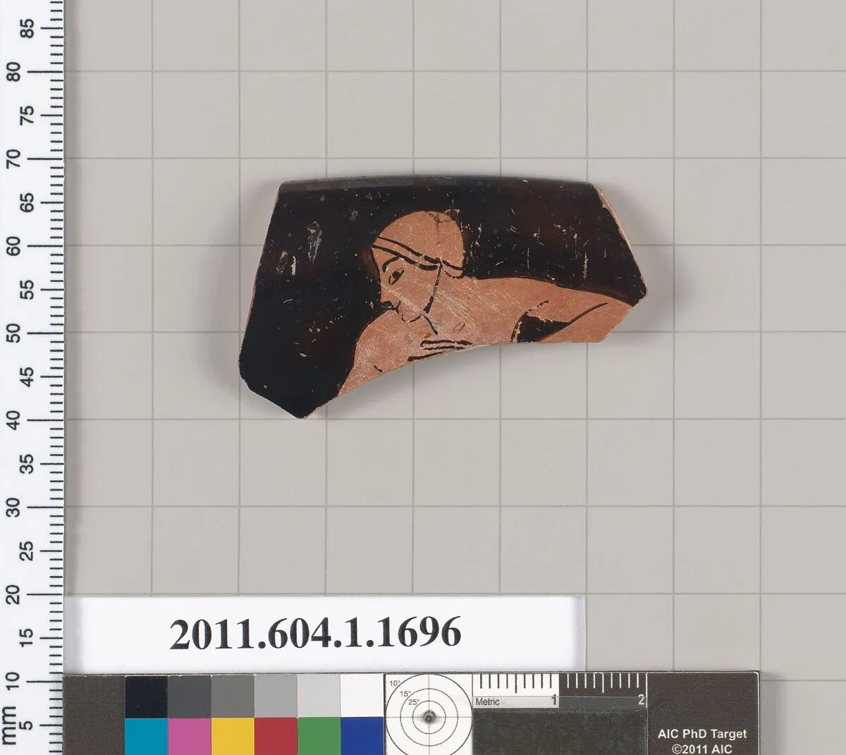 Terracotta rim fragment of a kylix (drinking cup) — Colmar Painter