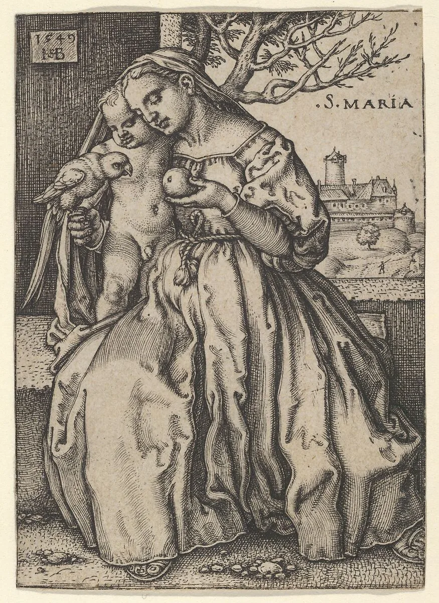 The Virgin and Child with the Parrot — Sebald Beham|Barthel Beham