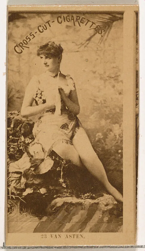 Card Number 23, Van Asten, from the Actors and Actresses series (N145-2) issued by Duke Sons & Co. to promote Cross Cut Cigarettes — W. Duke, Sons & Co.