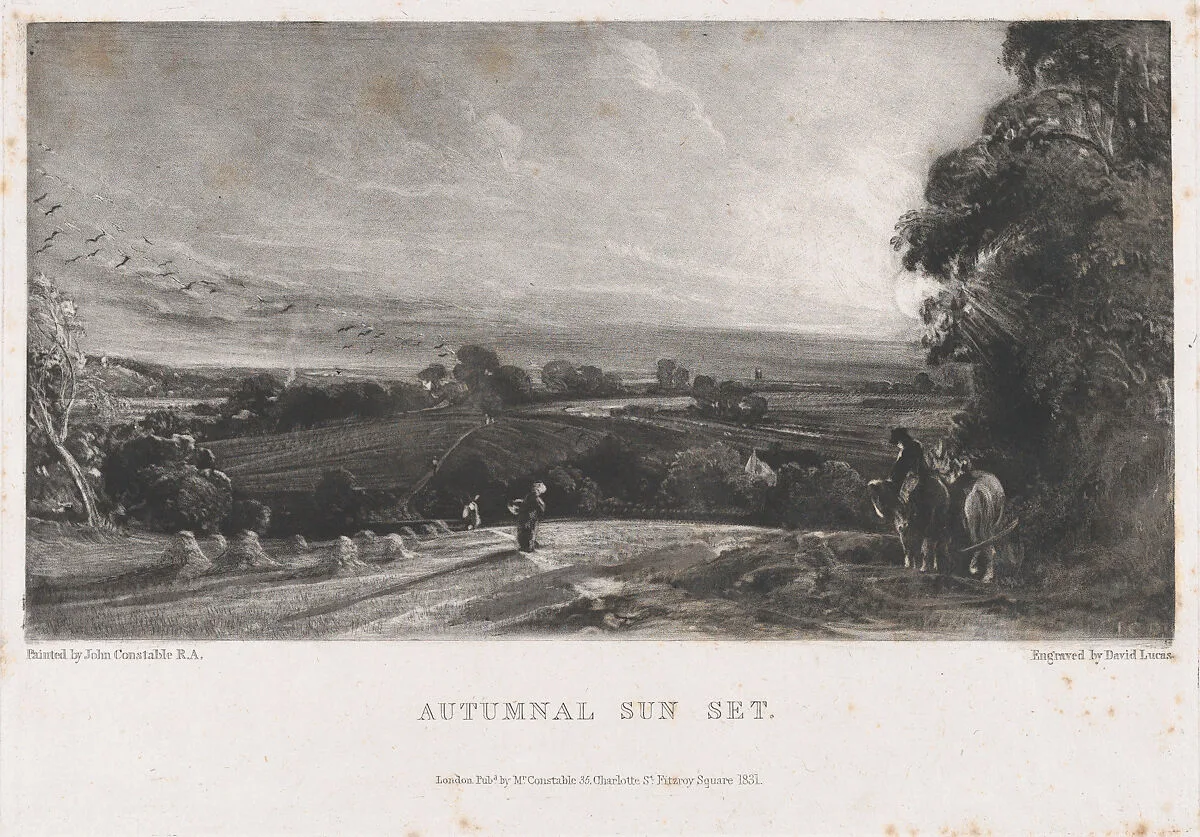 Autumnal Sunset — David Lucas|John Constable